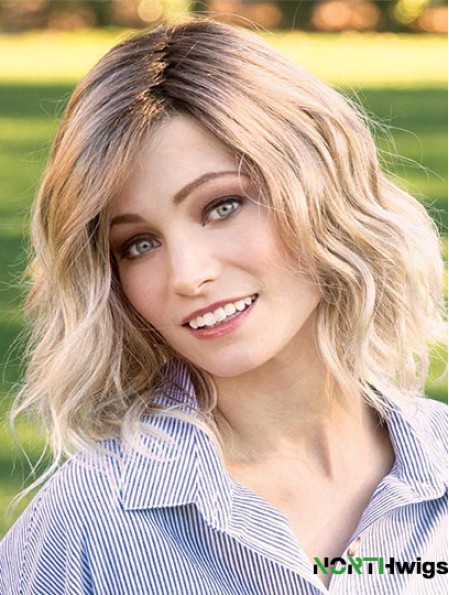 Blonde 14 inch Layered Shoulder Length Online Monofilament Wigs