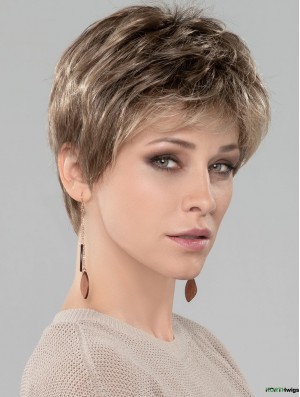 Blonde 4 inch Boycuts Cropped Discount Monofilament Wigs