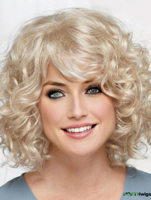 Curly Platinum Blonde Chin Length 12 inch Hairstyles Classic Wigs