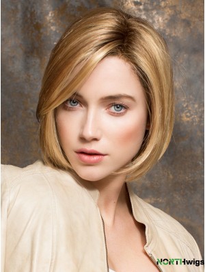 Chin Length Blonde No-Fuss 10 inch Straight Bob Wigs