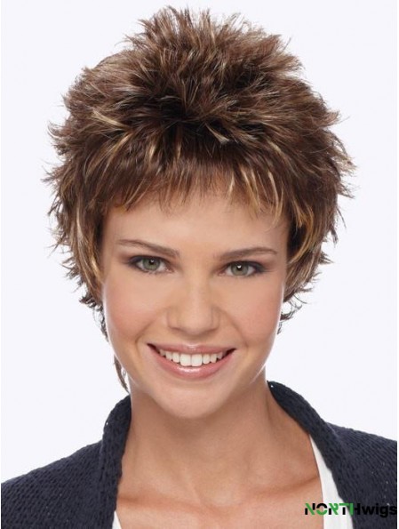 Boycuts Blonde Wavy 6 inch Short Synthetic Wigs