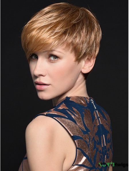 Gorgeous 4 inch Straight Blonde Boycuts Short Wigs