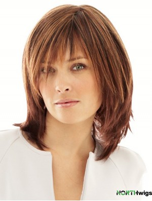 Synthetic Wigs Online UK With Monofilament Layered Cut Straight Style