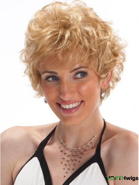 Capless Blonde 8 inch Cropped Boycuts Synthetic Wigs