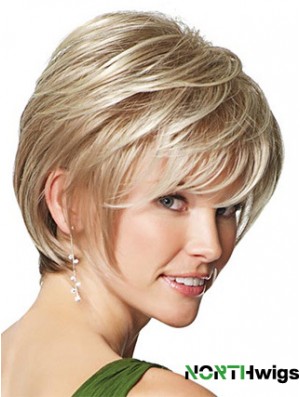 Synthetic Wigs UK Only Straight Style Short Length Blonde Color