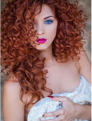 16 inch Long Curly Cropped Synthetic Lace Wig UK