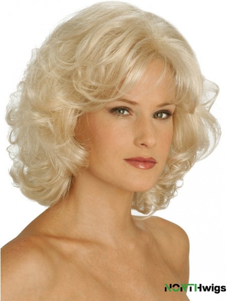 Wigs UK Synthetic Chin Length Blonde Color Curly Style