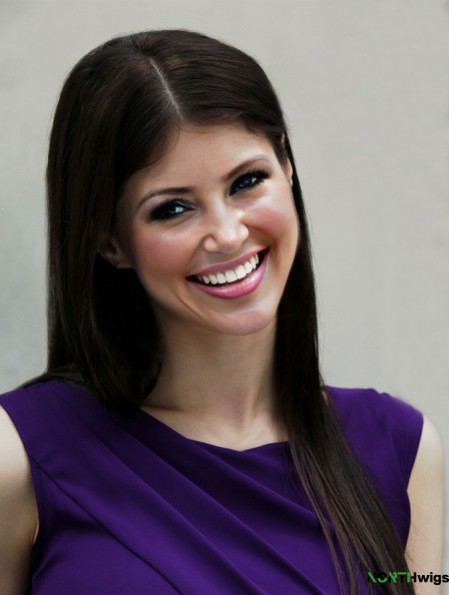 No-Fuss Brown Long Straight 20 inch Without Bangs Alexandra Daddario Wigs