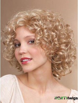 Chin Length Classic Curly Blonde Stylish Synthetic Wigs