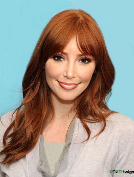 Great Auburn Long Straight 18 inch With Bangs Jessica Chastain Wigs