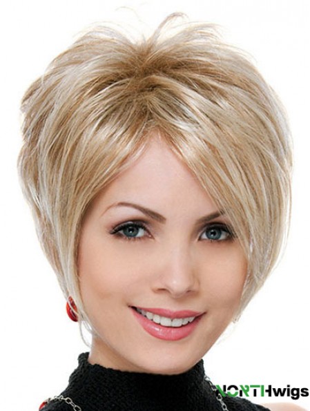 Wholesale Synthetic Hair UK Blonde Color Boycuts Straight Style