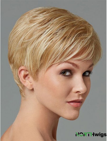 Synthetic Hair For Sale Boycuts Cropped Length Blonde Color