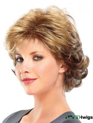 Curly Layered Short Great Blonde Synthetic Wigs