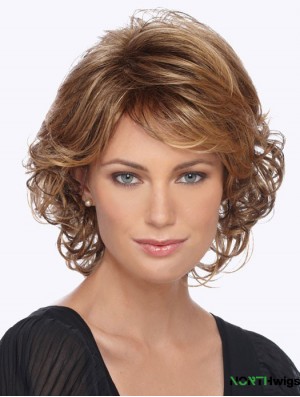 Curly With Bangs 12 inch Blonde Style Synthetic Wigs