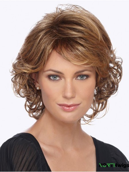 Curly With Bangs 12 inch Blonde Style Synthetic Wigs