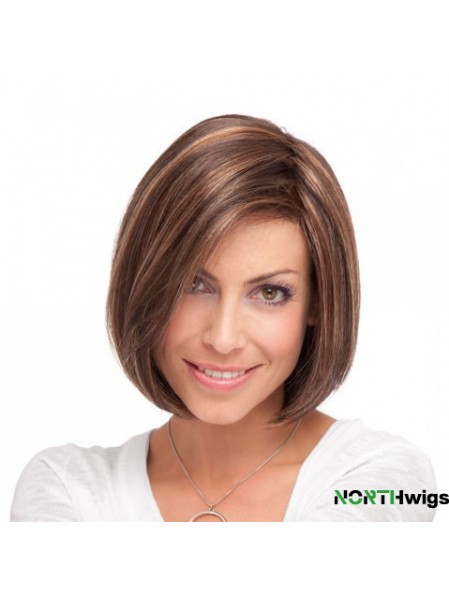 Lace Front Chin Length Straight Brown Incredible Bob Wigs