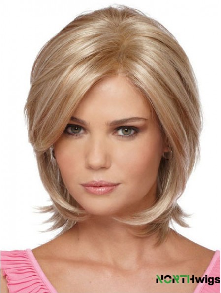 Chin Length Bobs Straight Blonde Modern Synthetic Wigs