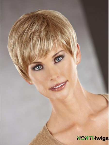 Cropped Boycuts Straight Auburn Perfect Synthetic Wigs