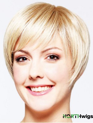 Hairstyles 8 inch Straight Blonde Layered Short Wigs