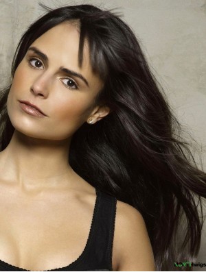 Fashionable Black Long Straight 18 inch Layered Jordana Brewster Wigs