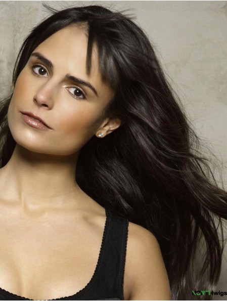 Fashionable Black Long Straight 18 inch Layered Jordana Brewster Wigs