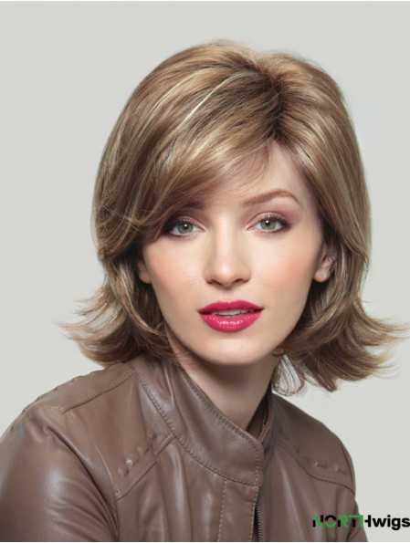 Synthetic UK Chin Length Capless Layered Cut Wavy Style