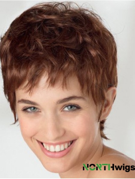 Exquisite 6 inch Wavy Auburn Boycuts Short Wigs