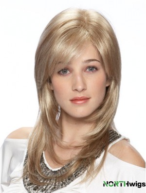 Straight Layered Long Blonde Stylish Lace Front Wigs