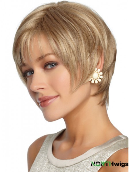 Short Layered Straight Blonde Hairstyles Synthetic Wigs