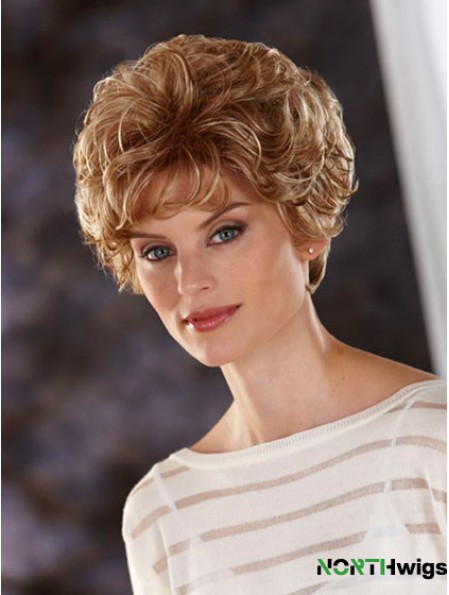 Wavy Blonde Cheap Cropped Classic Wigs