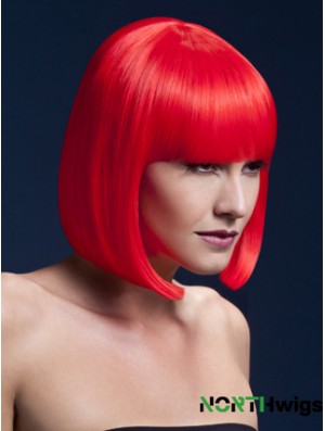 Affordable 12 inch Straight Red Bobs Short Wigs