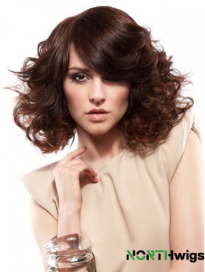 Curly Layered Shoulder Length Auburn Gorgeous Lace Front Wigs