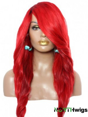 Wavy With Bangs Lace Front Amazing 22 inch Red Long Wigs