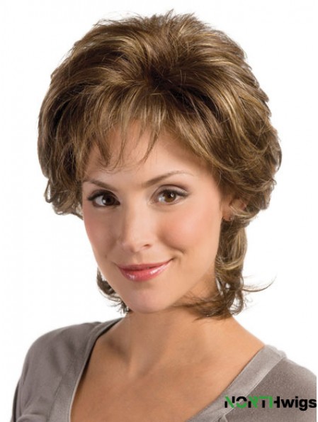 Wavy Brown Modern Chin Length Classic Wigs