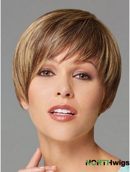 Cropped Boycuts Straight Blonde Designed Synthetic Wigs