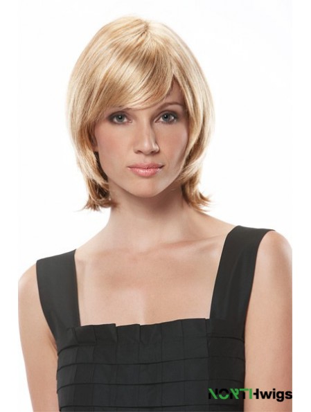 Chin Length Straight Monofilament Blonde Fashionable Bob Wigs