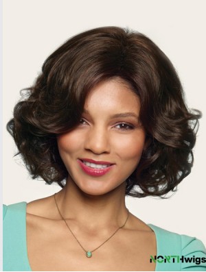 Wavy Without Bangs 10 inch Brown Great Synthetic Wigs