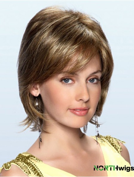 Brown Chin Length Wavy Layered 10 inch Beautiful Medium Wigs