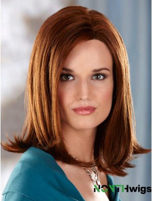 Shoulder Length Without Bangs Straight Auburn Great Synthetic Wigs