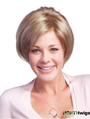 Straight Chin Length Brown 10 inch Lace Front Trendy Bob Wigs