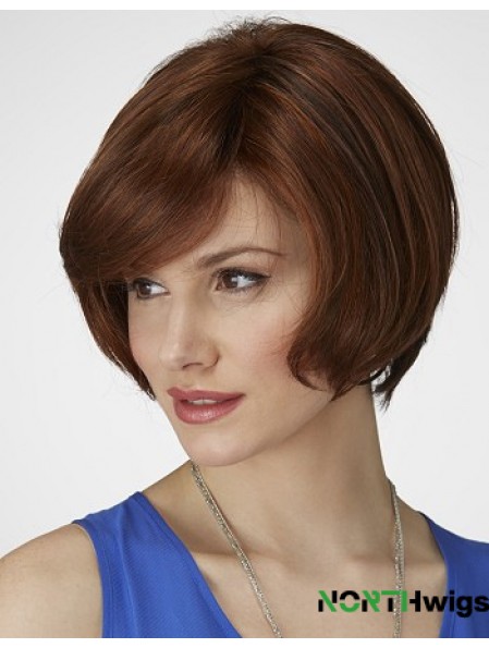 Straight Chin Length Auburn 9 inch Lace Front Best Bob Wigs