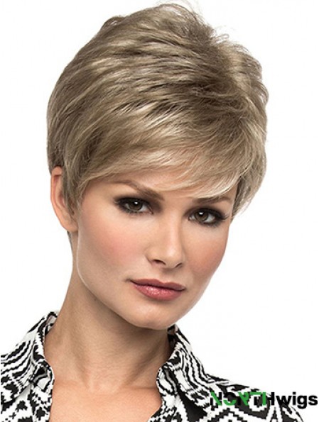 Affordable 6 inch Straight Blonde Boycuts Short Wigs