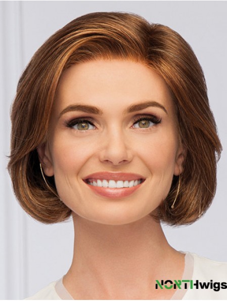 Auburn Wavy Monofilament Bobs 10 inch Synthetic Wigs Women