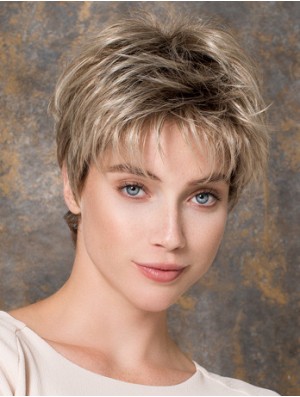 Capless Straight Blonde Boycuts 6 inch Synthetic Wigs Online