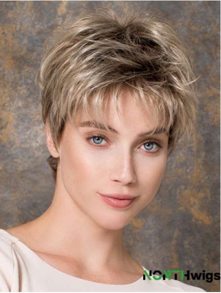 Capless Straight Blonde Boycuts 6 inch Synthetic Wigs Online