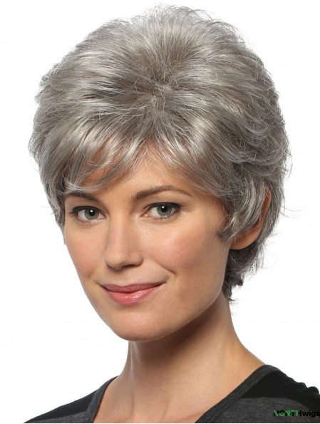 Short Wavy 8 inch Capless Cheap Grey Wigs