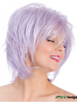 Capless Straight Lilac 8 inch Bobs Fashion Petite Wig