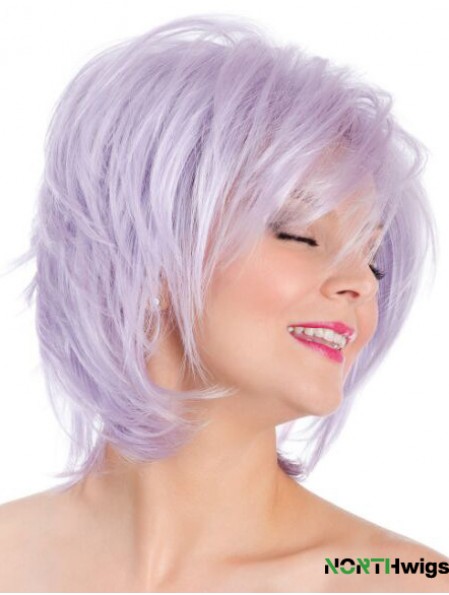 Capless Straight Lilac 8 inch Bobs Fashion Petite Wig