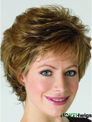 Monofilament Lace Front Wigs Blonde Color Short Length Layered Cut