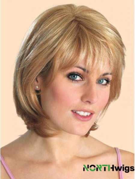 Lace Front Chin Length Straight Blonde Flexibility Bob Wigs